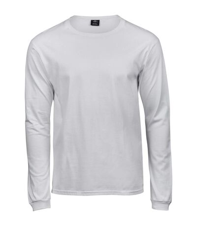 Mens Soft Long-sleeved T-shirt White Tee Jays