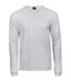 Mens Soft Long-sleeved T-shirt White Tee Jays-1