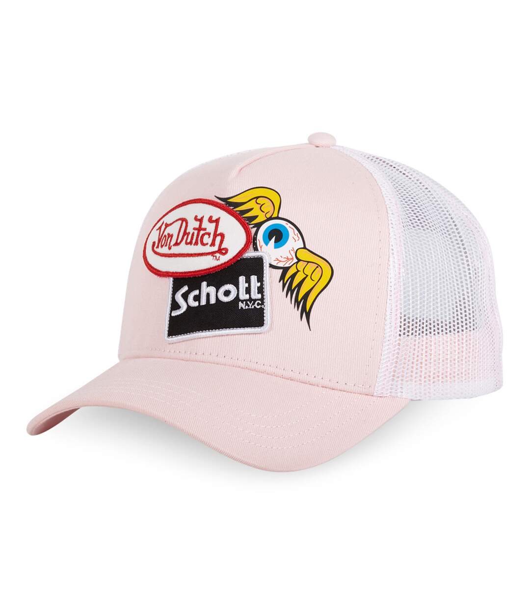 Casquette trucker avec filet Schott Pink Vondutch-1