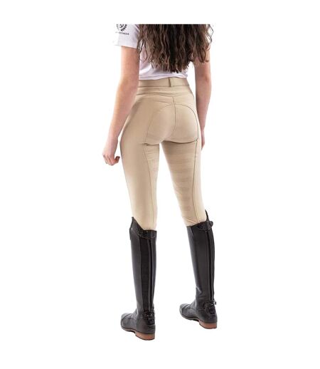 Womens/ladies Miami Silicone Seat Breeches Beige Whitaker