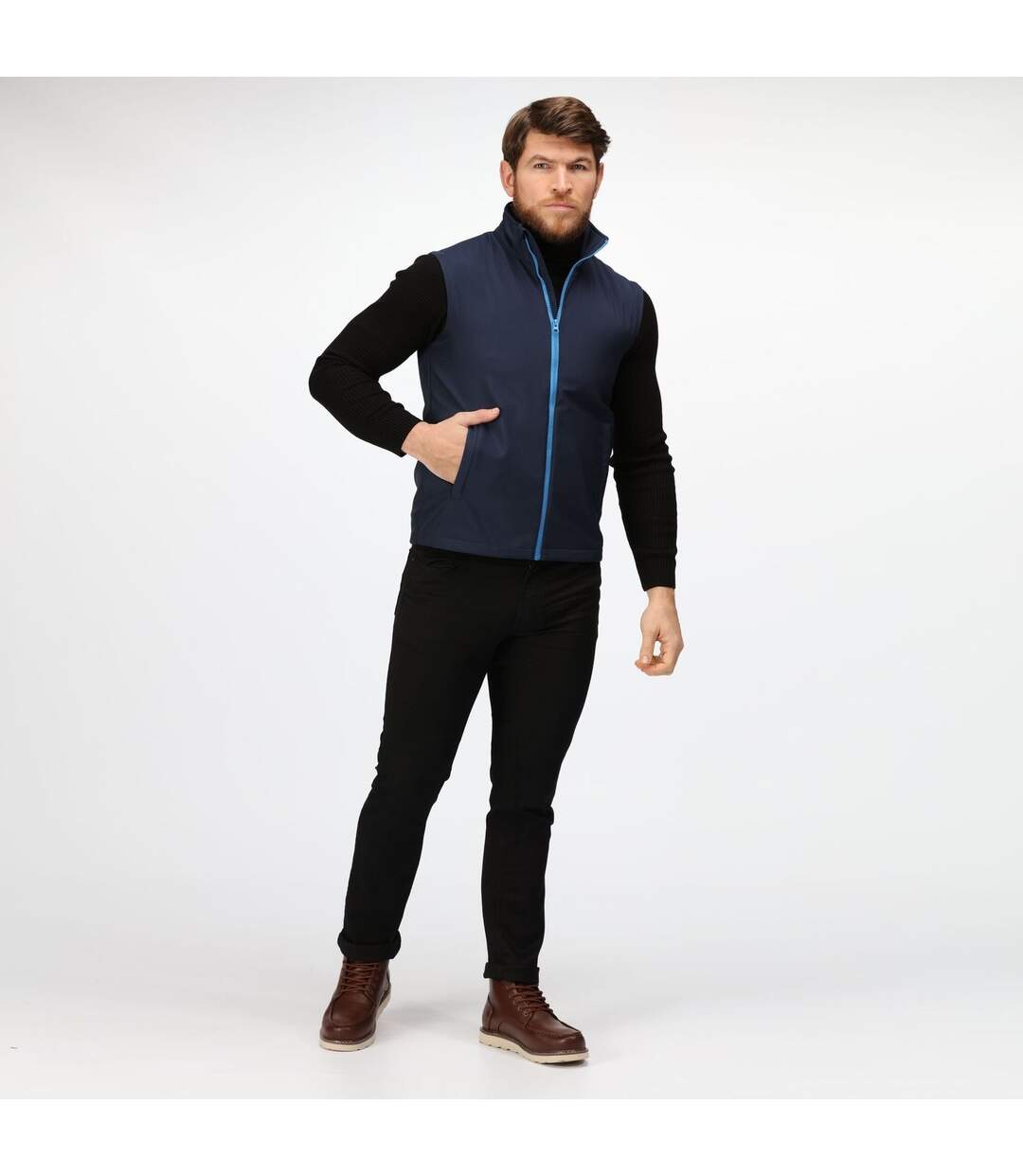 Professional Mens Ablaze Soft Shell Bodywarmer Navy French Blue Regatta-1