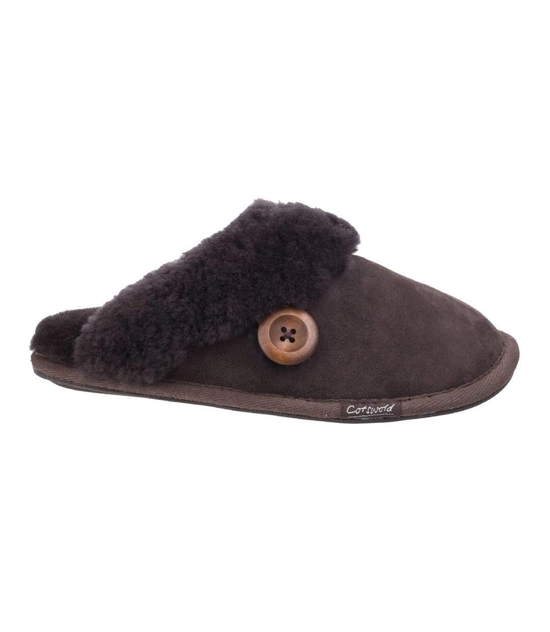 Cotswold Womens/Ladies Lechlade Sheepskin Mule Slippers (Chocolate) - UTFS4939-3