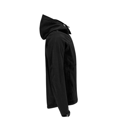 B&C Mens Hooded Soft Shell Jacket (Black)