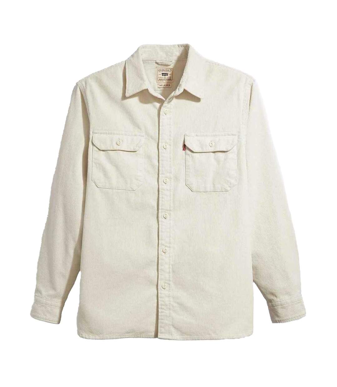 Mens Jackson Worker Corduroy Overshirt White Levis-1