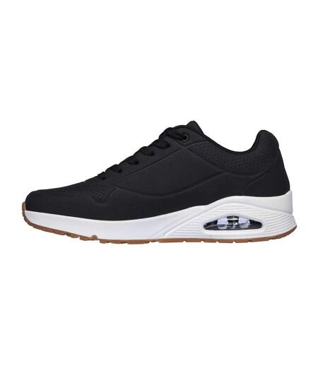 Mens Uno Stand On Air Skech-air Trainers Black White Skechers