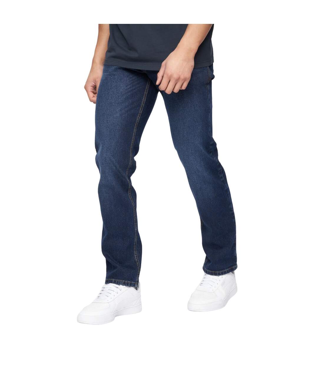 Jean Chas Homme Bleu Foncé Délavé Crosshatch-3