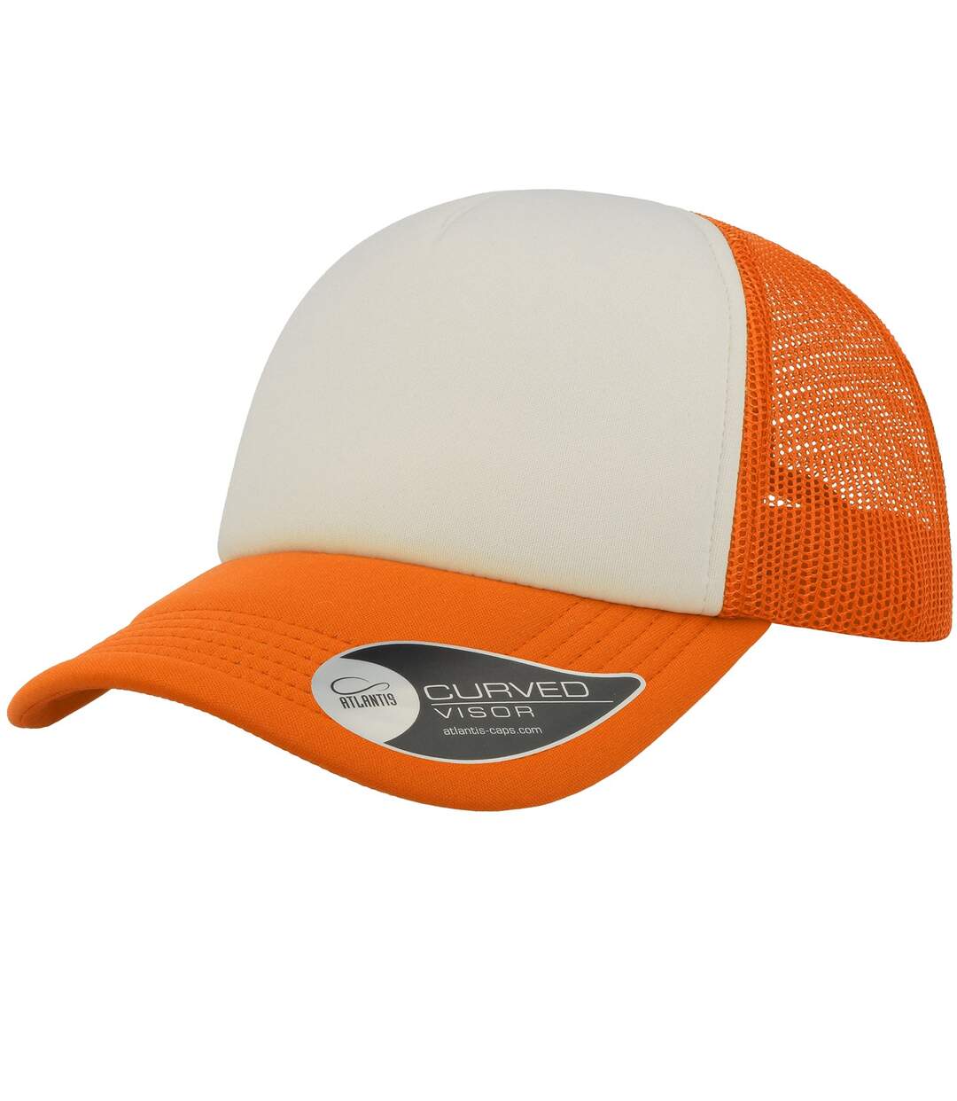 Casquette trucker rapper adulte orange fluo Atlantis-1