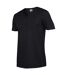 Gildan Unisex Adult Softstyle V Neck T-Shirt (Black)