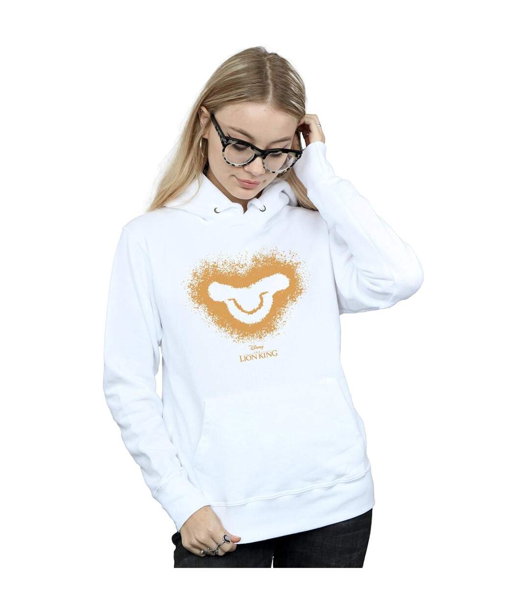 Disney - Sweat à capuche THE LION KING MOVIE SIMBA BABY FACE - Femme (Blanc) - UTBI9495-2