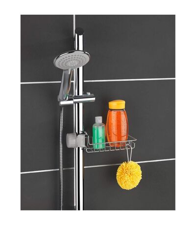 Etagère panier de douche en acier Meis - L. 23 x H. 7 cm - Argent brillant