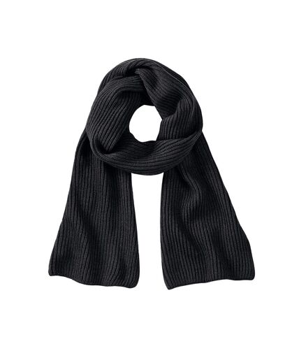 Unisex adult metro knitted scarf one size black Beechfield