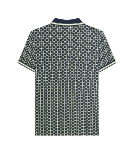 Polo Motif/style Géométrique Homme Bleu Marine Basilic Lambretta