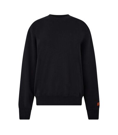 Womens/ladies logo recycled cotton crew neck sweatshirt black Heron Preston