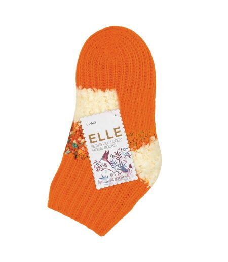 1 Pair Ladies Sherpa Lined Slipper Socks - Warm Fluffy Cosy Indoor Comfort