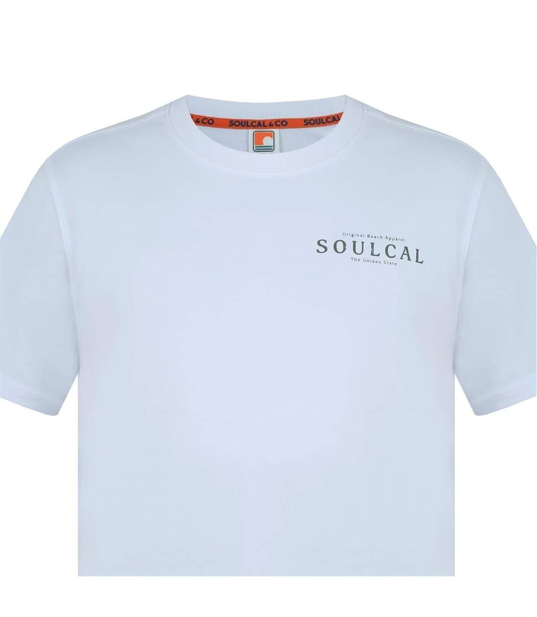 Mens Back Print T-shirt White SoulCal-4