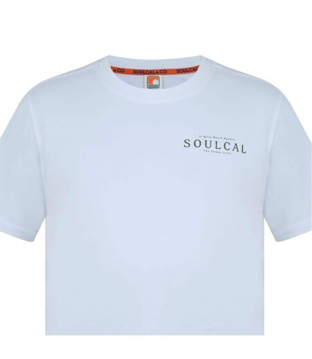 Mens Back Print T-shirt White SoulCal