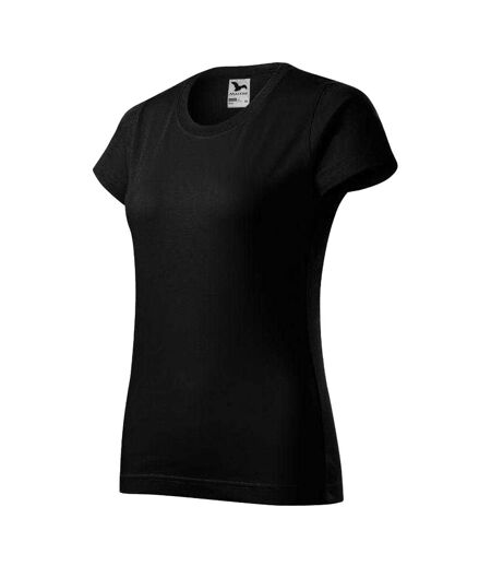 Womens/ladies Basic T-shirt Black Adler