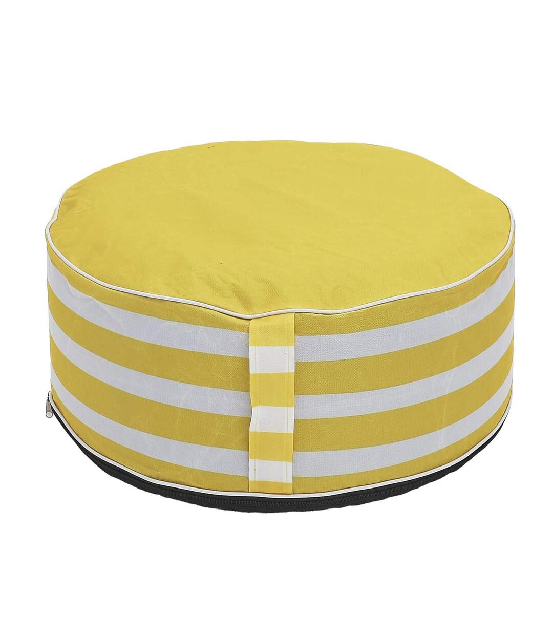 Pouf gonflable à rayures - Jaune-3