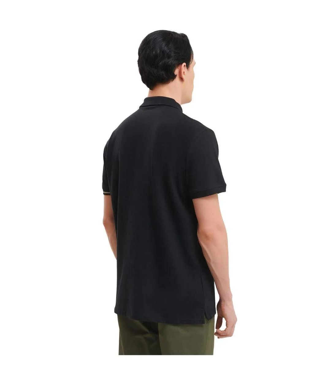 Mens Cotton Blend Polo Shirt Classic Black Ice Iceberg-3