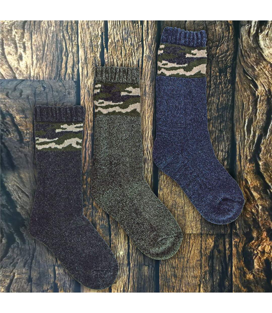 3 Pack Mens Thick Warm Merino Wool Socks-3