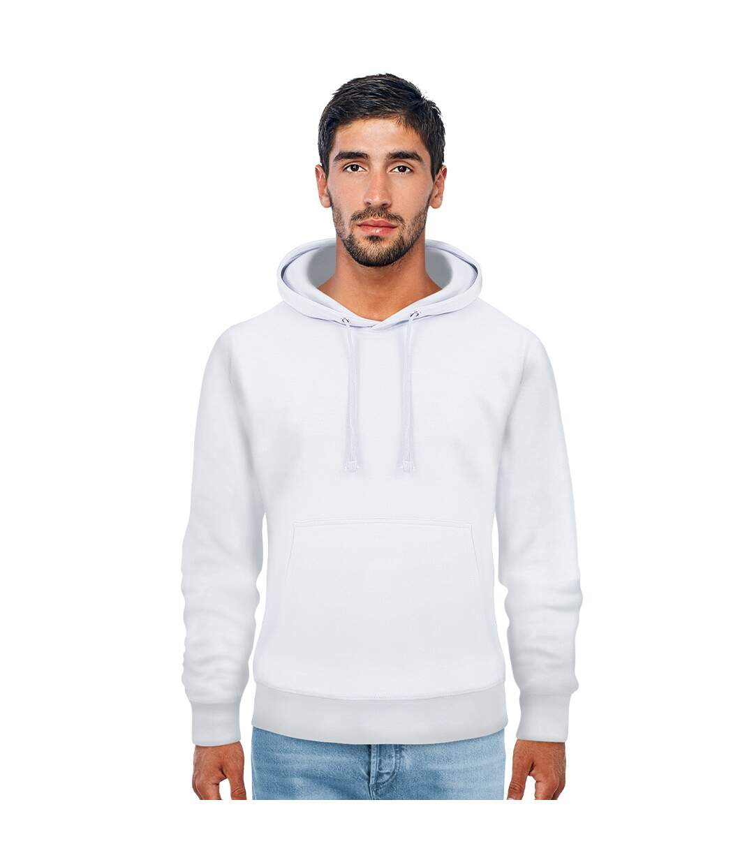 Sweat à capuche homme blanc Casual Classics-4