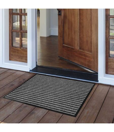 Tapis d'Entrée Anti-Poussière Toscan 50x80cm Noir & Gris