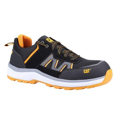 Mens Accelerate Leather Safety Trainers Orange Black White Caterpillar