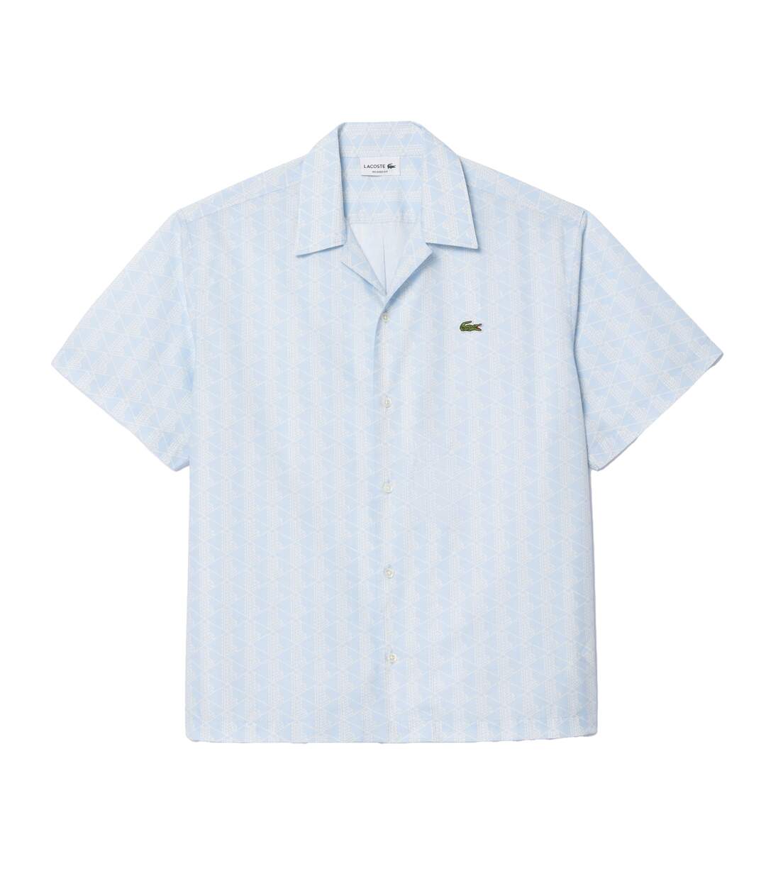 Chemise Manches Courtes Motif/style Géométrique Homme Bleu Clair Lacoste-2
