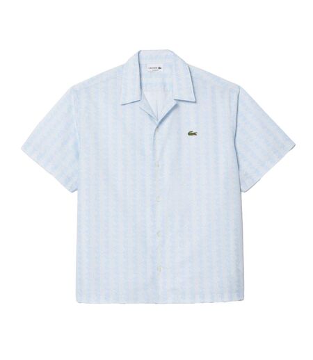 Chemise Manches Courtes Motif/style Géométrique Homme Bleu Clair Lacoste