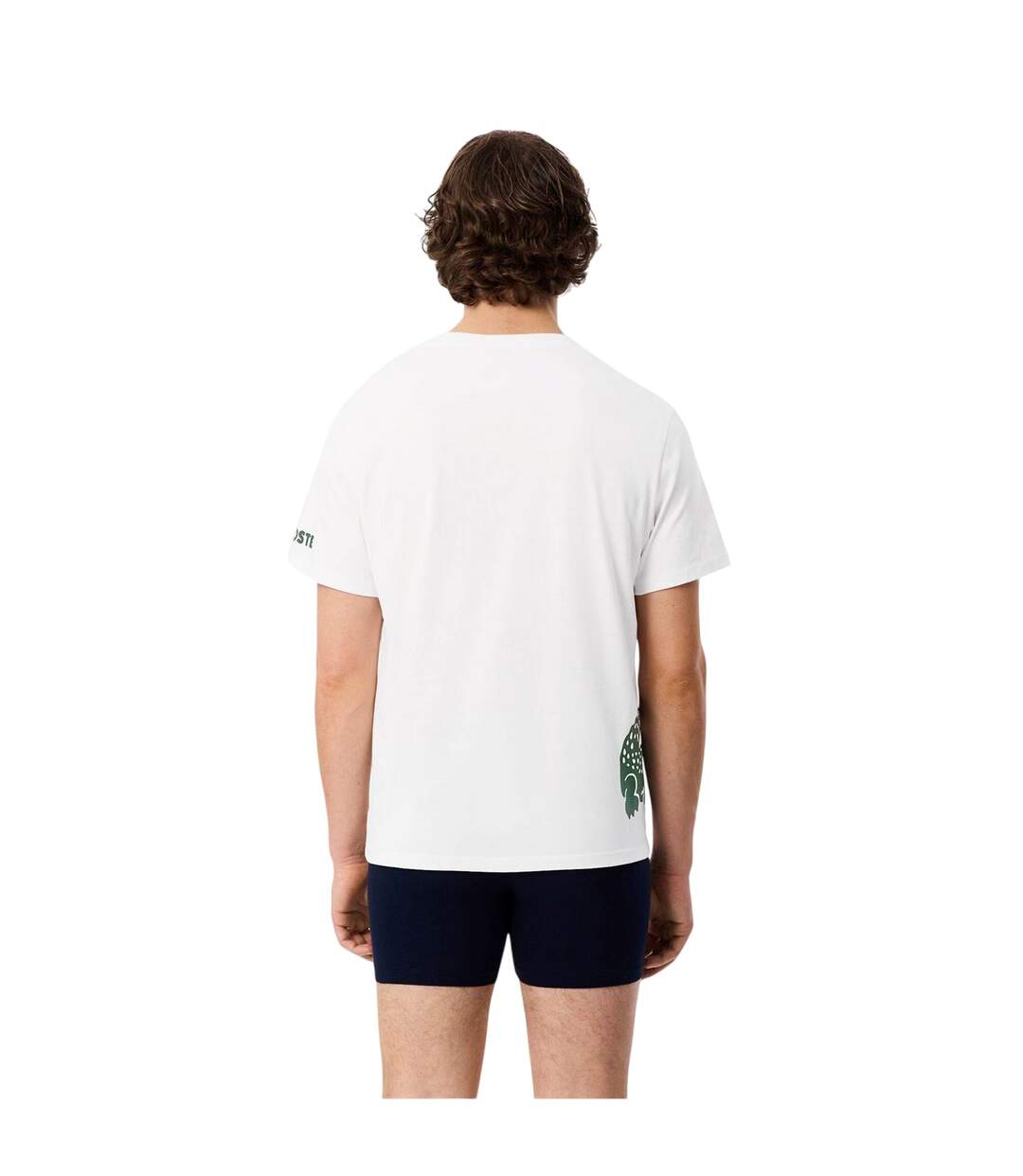 Haut De Pyjama Manches Courtes Motif/style Imprimé Au Dos Homme Blanc Lacoste-3
