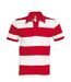 Polo homme rugby - K237 rayé rouge et blanc - manches courtes