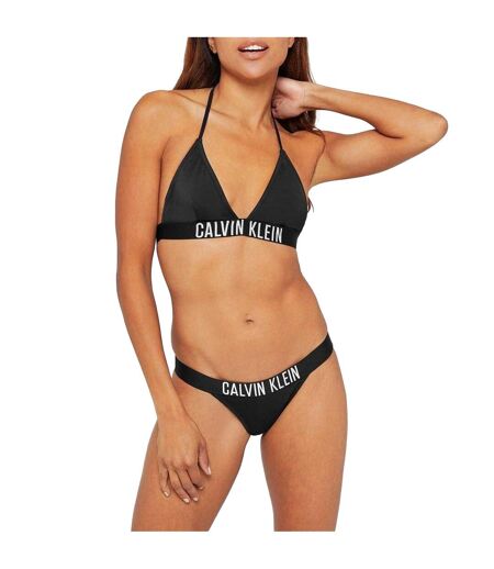Womens/ladies Triangle Cups Bikini Top Black Calvin Klein