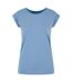 Womens/ladies Extended Shoulder Regular T-shirt Powder Blue New Morning Studios-1