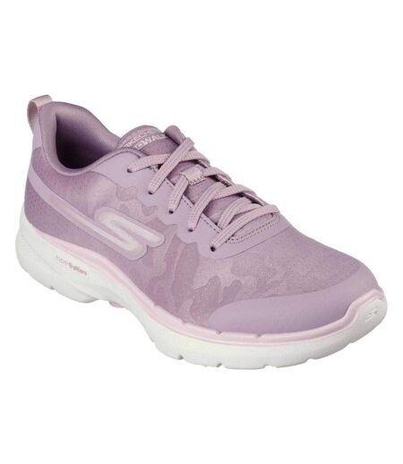 Womens/ladies Go Walk 6 Mesh Trainers Mauve Skechers