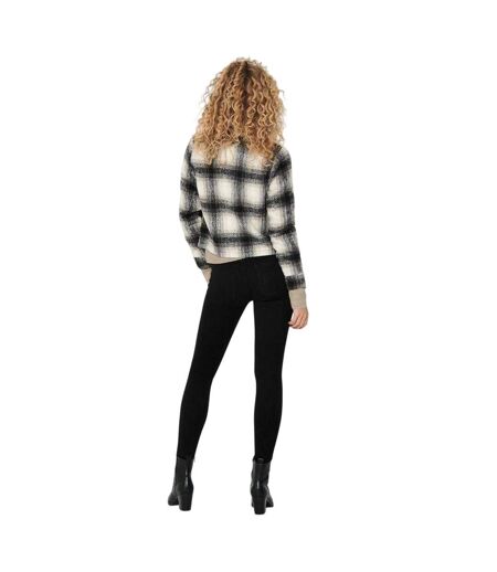 Womens/ladies Lou Polyester Blend Shacket Black Pumice Print Only