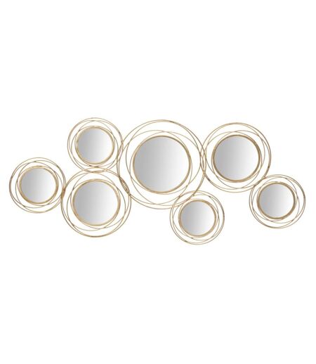 Décoration Murale 7 Miroirs Ronds 124cm Or