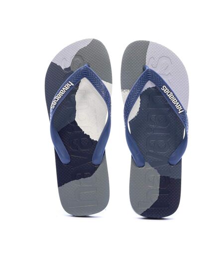 Tongs bleu/marine/grise homme havaianas logomania