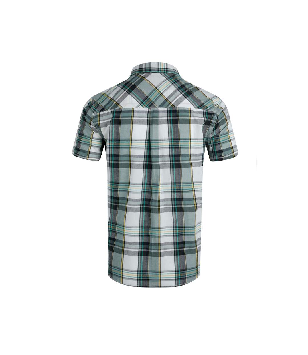 Mens judd checked organic cotton short-sleeved shirt dusty white Weird Fish-2