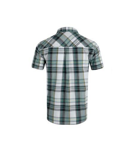 Mens judd checked organic cotton short-sleeved shirt dusty white Weird Fish