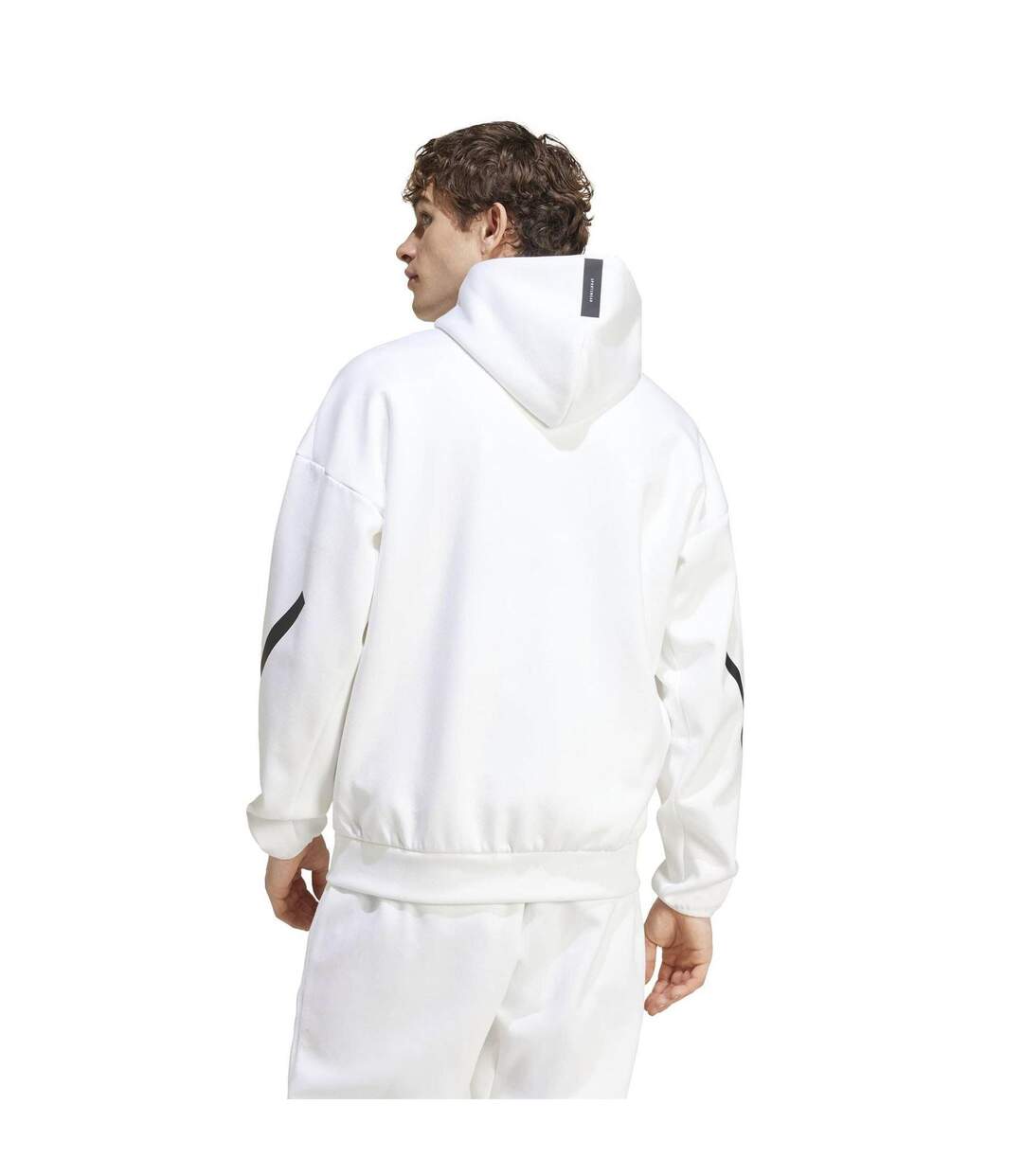 Mens Z.n.e. Full Zip Hoodie White Adidas-3