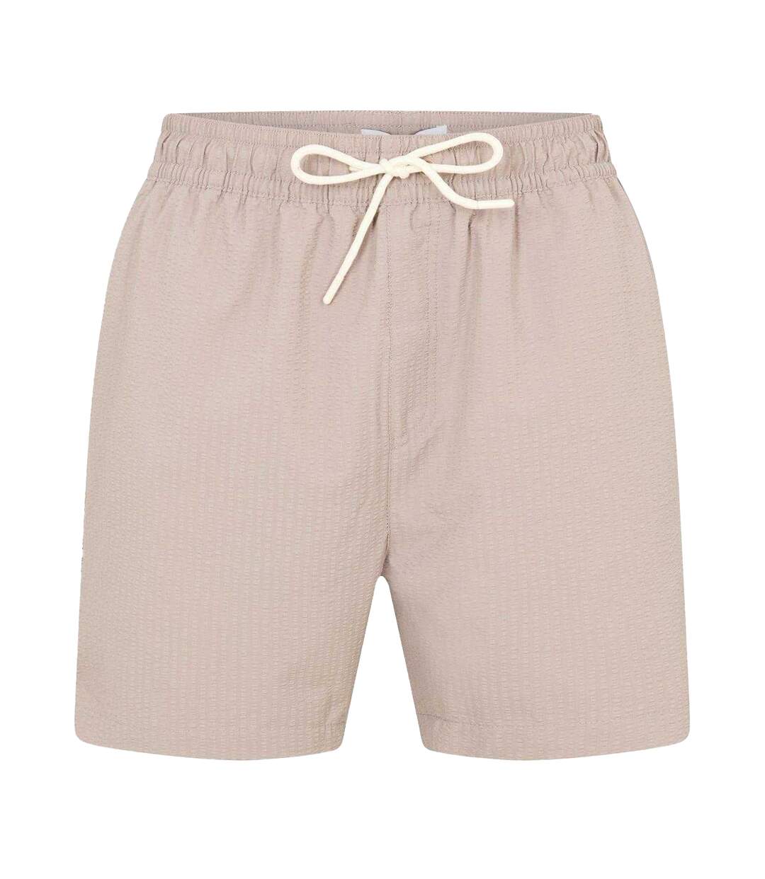 Mens Textured Relaxed Fit Swim Shorts Taupe Threadbare-1