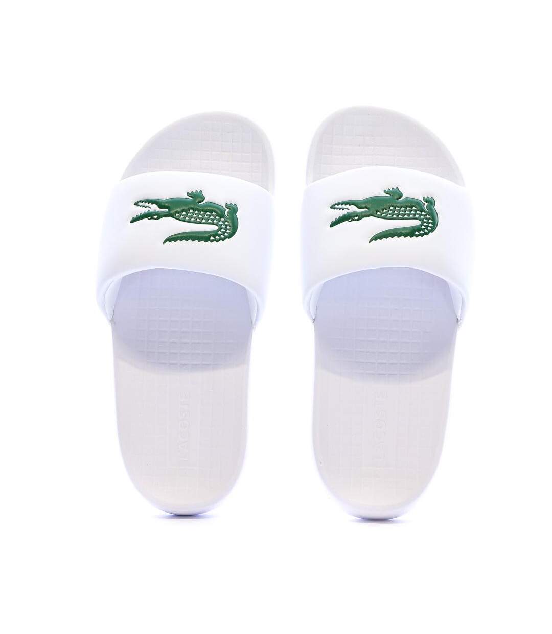 Claquettes blanc femme lacoste serve slide 1.0-2