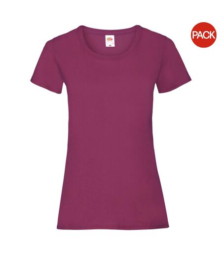 T-shirts manches courtes femmes bordeaux Fruit of the Loom