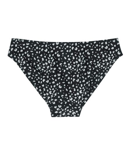 Womens/ladies Aceana Polka Dot Bikini Bottoms Black White Regatta