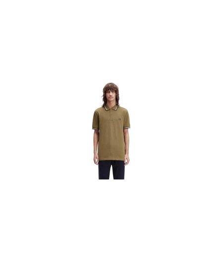 Polo Motif/style Double Pointe Homme Bleu Nuancé Fred Perry