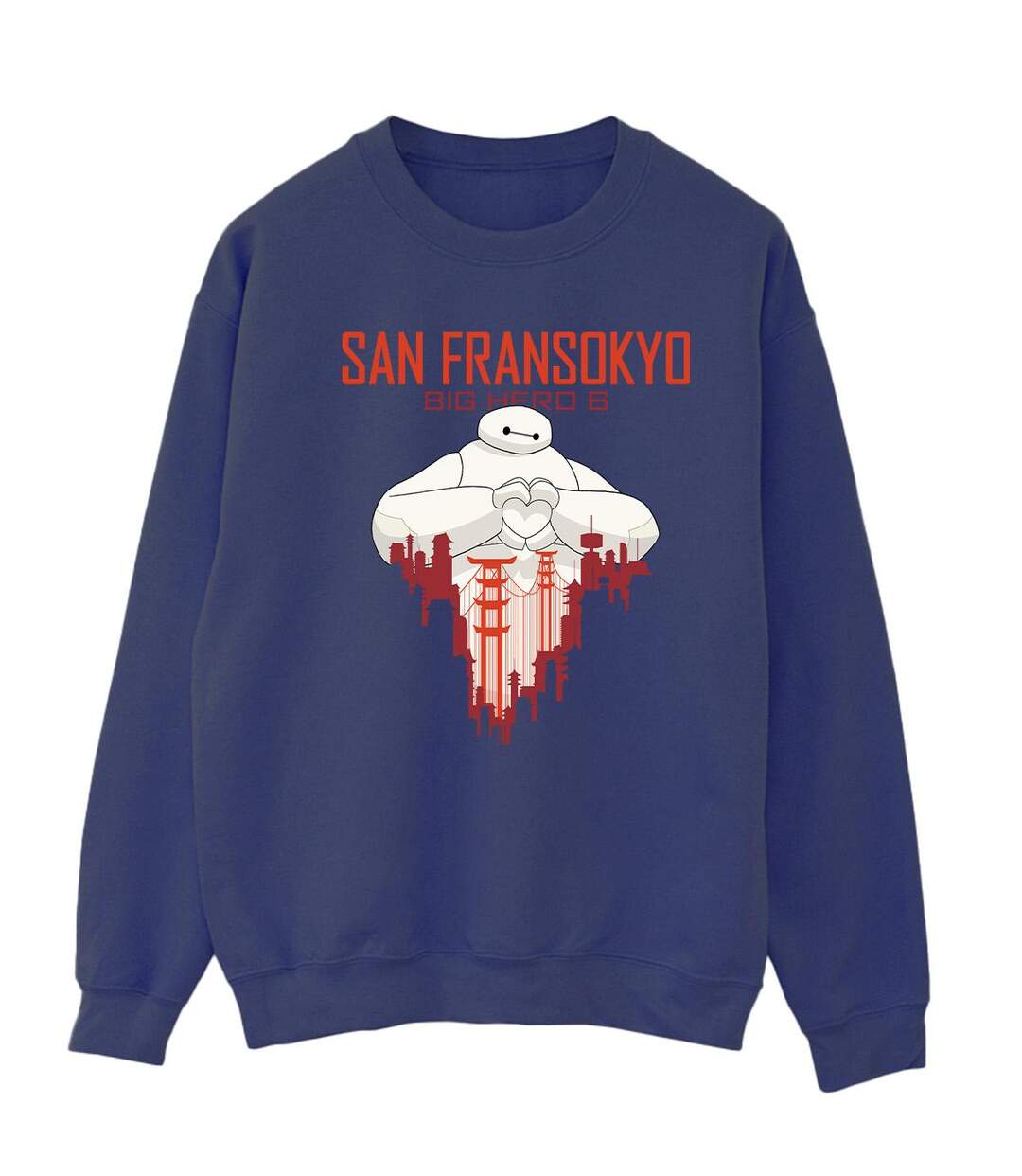 Disney - Sweat BIG HERO BAYMAX SAN FRANSOKYO HEART - Femme (Bleu marine) - UTBI11595-1