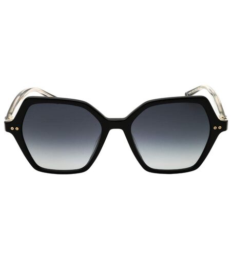 Lunettes De Soleil Motif/style Hexagone Femme Taille Unique Noir Brillant Gris Tommy Hilfiger