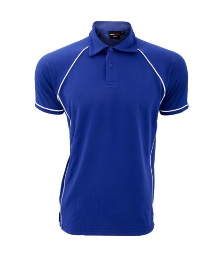 Finden & Hales Mens Piped Performance Sports Polo Shirt (Royal/White)