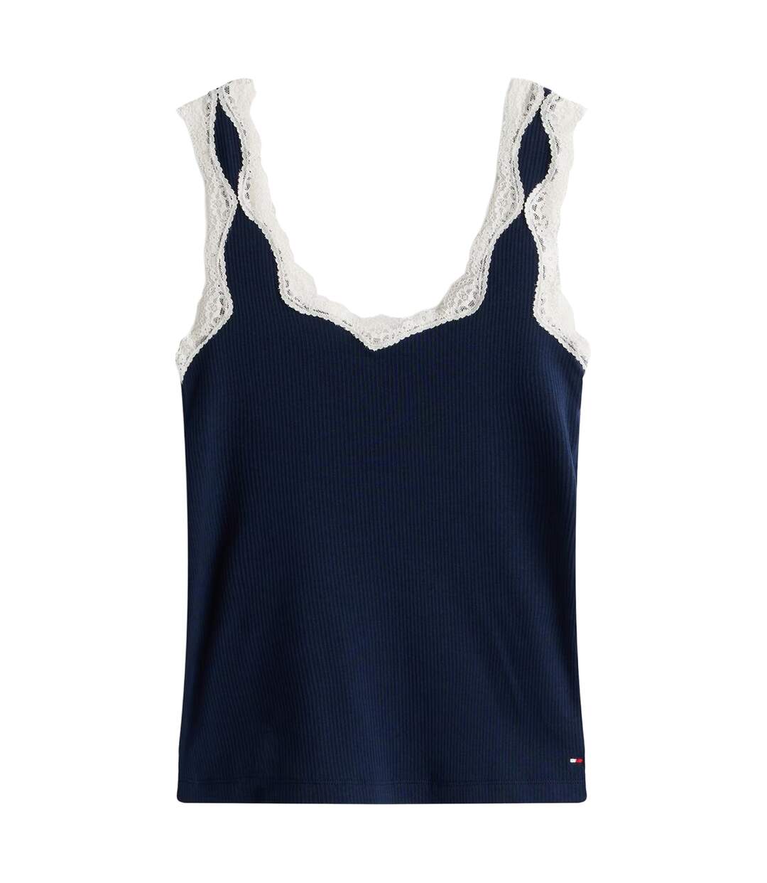 Ensemble De Pyjama Court Manches Style Caraco Motif/style Lacets Femme Bleu Marine Foncé Tommy Hilfiger-2