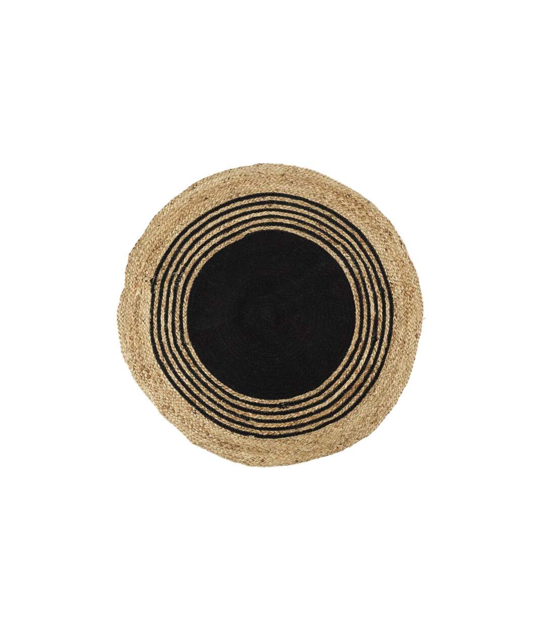 Tapis Rond Déco en Jute Limo 90cm Noir-1
